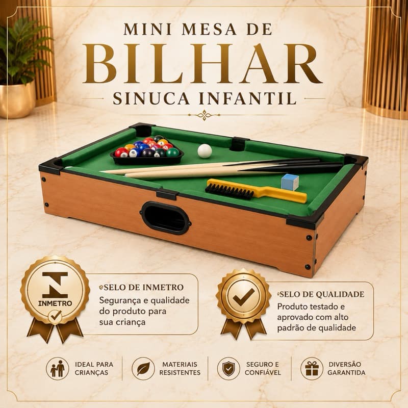 Mini Mesa De Bilhar Sinuca Snooker infantil Portátil