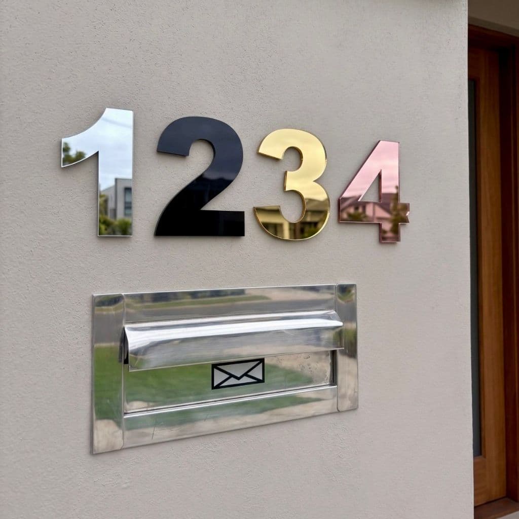 Kit de Números em Acrílico Espelhado 12cm para Casa | Identificação Residencial Moderna e Elegante