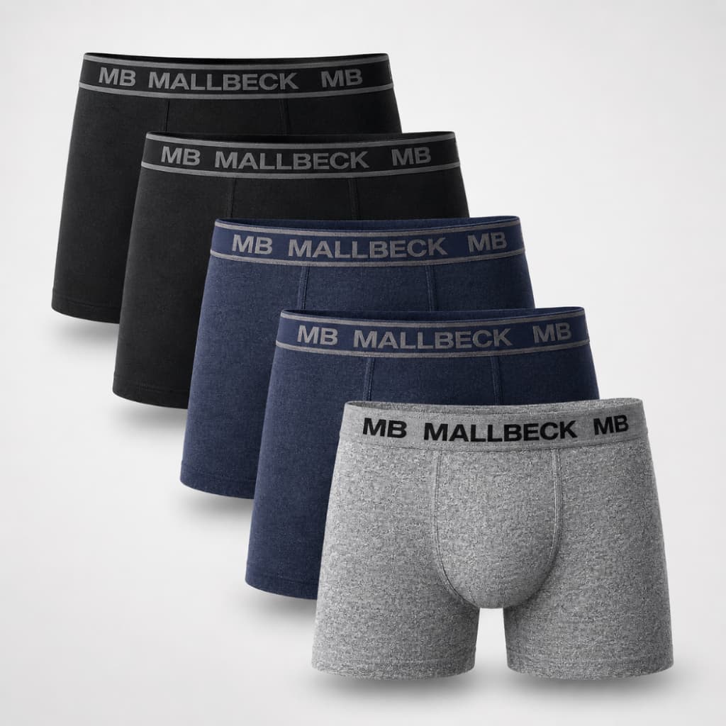 kit 5 Cueca Algodão Cotton Malha Adulto Lisa Mallbeck