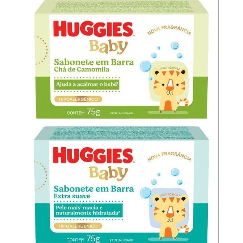 Sabonete Huggies Camomila / Extra Suave Barra 75g
