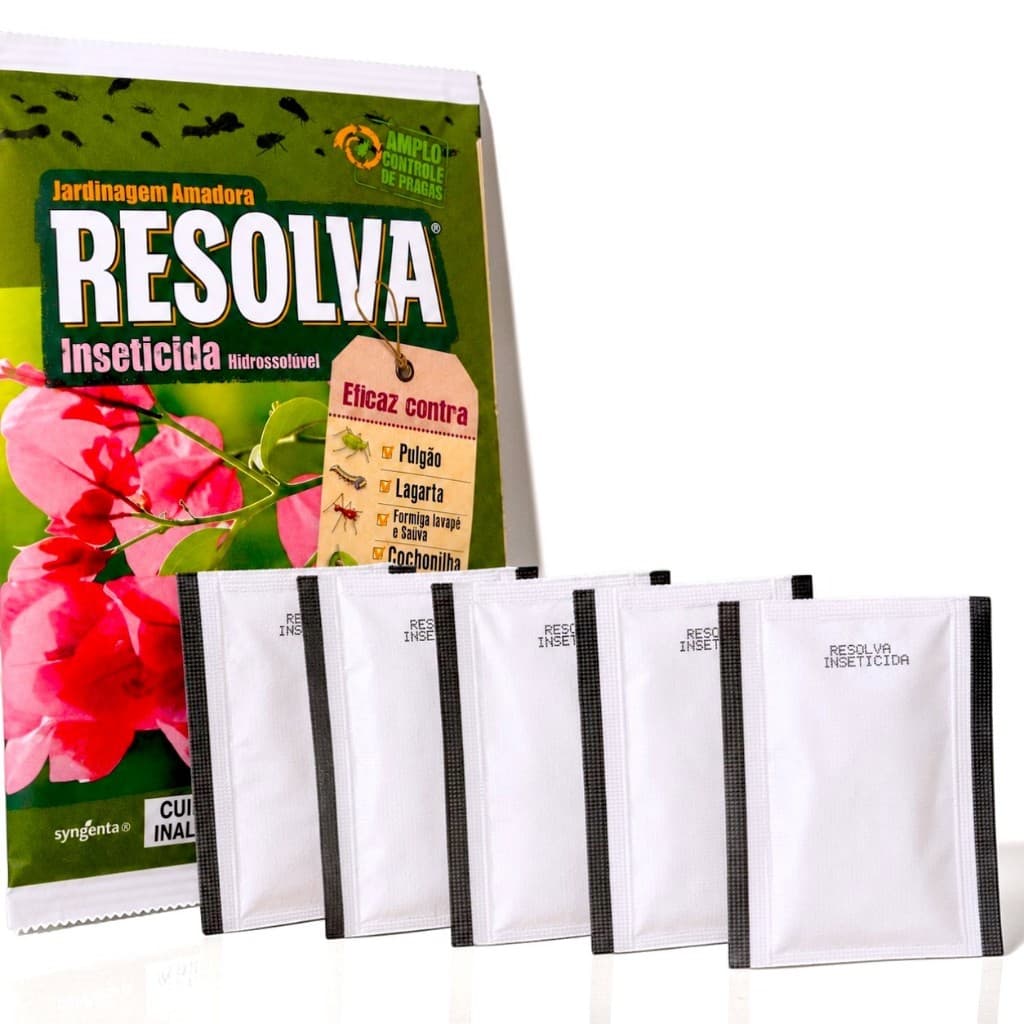 Inseticida P/ Pulgão Lagarta Cochonilha Formiga Lava pé Saúva Resolva 25G Plantas Flores e Coqueiro