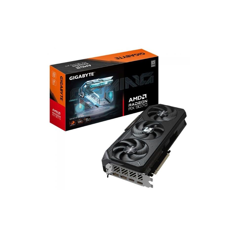 VGA PCI-e AMD Radeon RX9070 GIGABYTE Gaming OC 16GB DDR6 256 bits [GV-R9070GAMING OC-16GD] (2xHDMI/2xDP)
