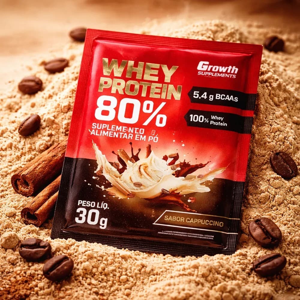 dose Whey Protein Concentrado 80% grow escolha o sabor 100% whey