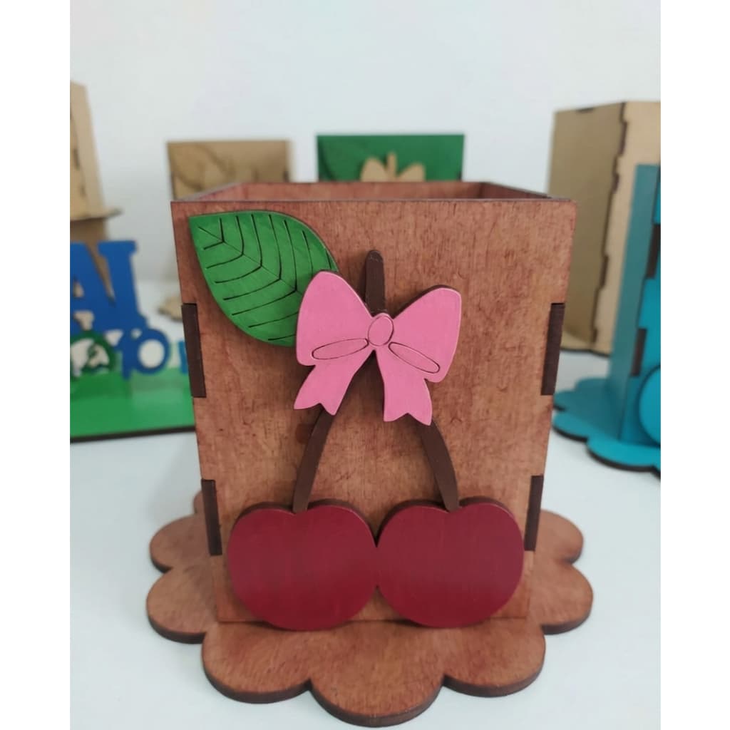 🍒 PORTA CANETAS E ORGANIZADOR DE MESA MDF