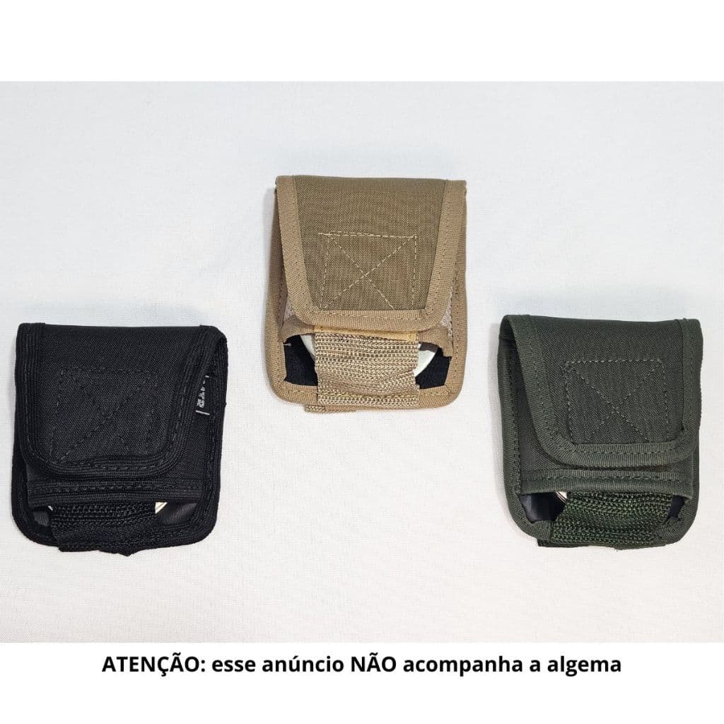 Porta Algema Tático - MTR Tactical - Bolso Modular Preto / Verde / Tan - Militar Policial