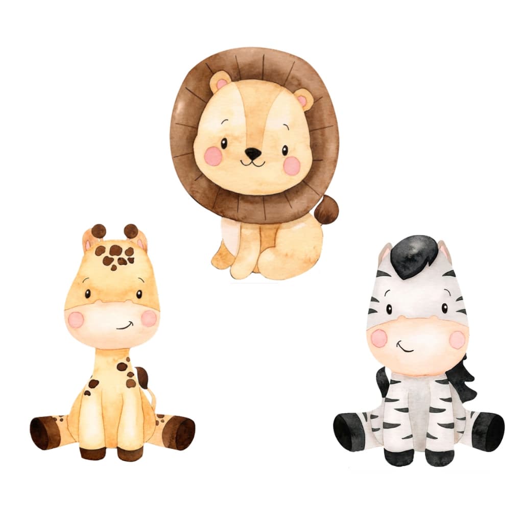 Kit 3 Totens Display MDF Adesivado Safari 50cm