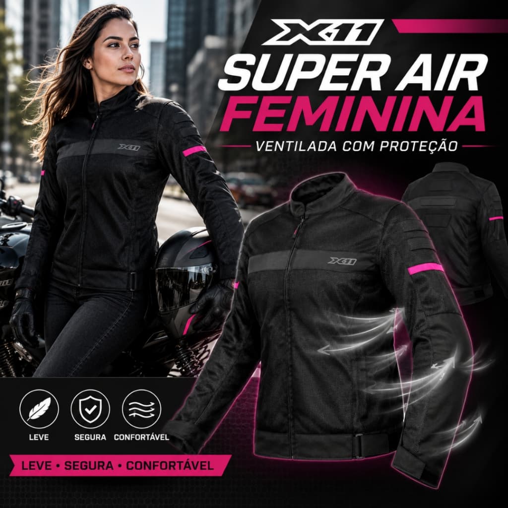 Jaqueta X11 Super Air Feminina Ventilada Com Proteção