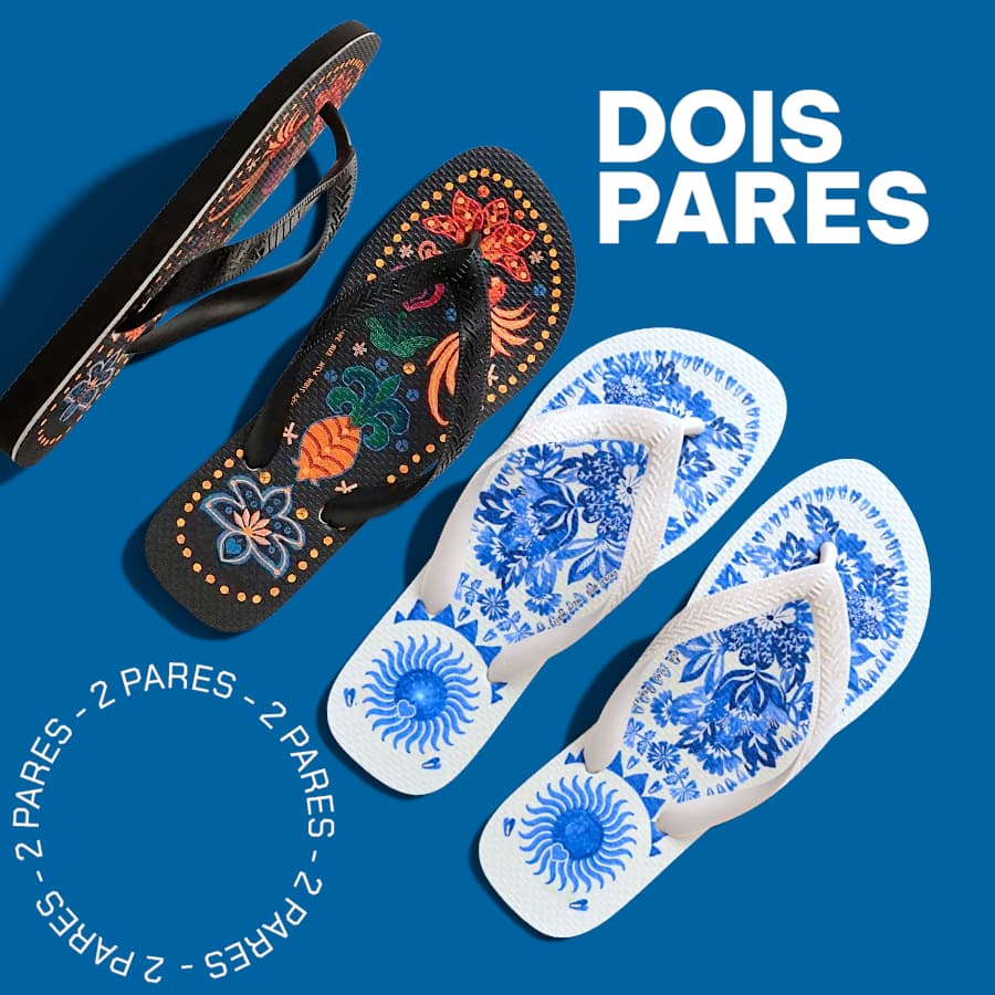 Chinelo Feminino Estampado 2 pares Vivebe