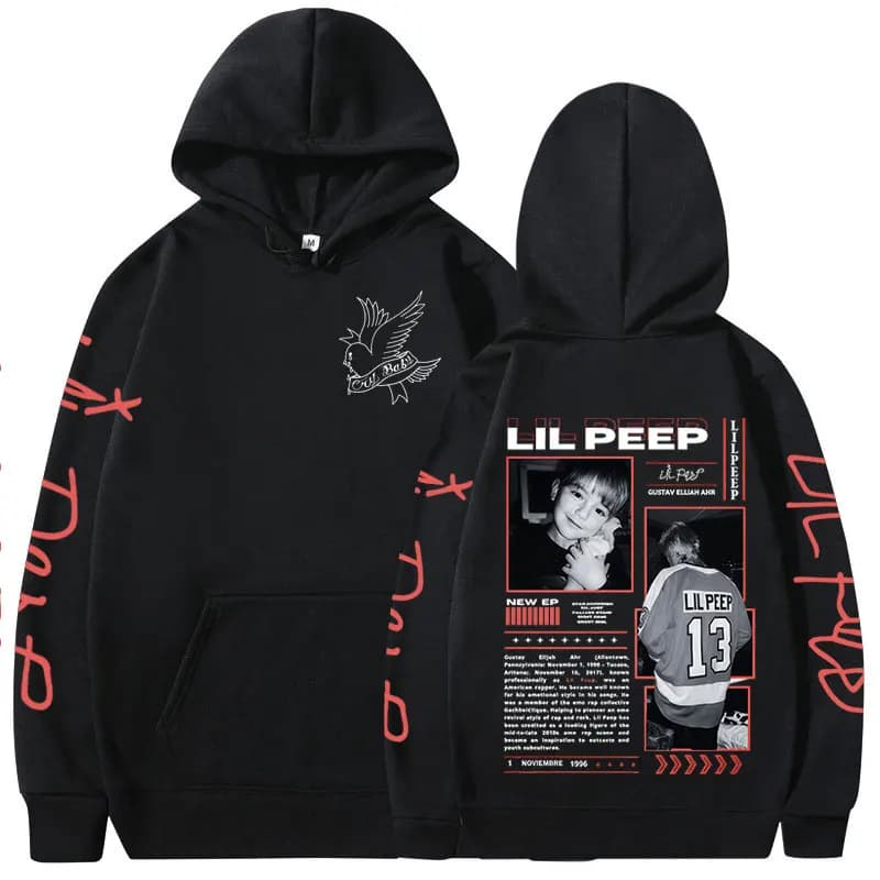 Moletom Canguru Blusa De Frio Lil Peep Cry Baby Gustav Elijah Bad Tribute Rap Tee Graphic Unissex