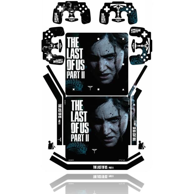 Kit Adesivo PS4 Slim Adesivo + 4 Adesivos Controles PS4 Slim Completo Alto Brilho / The Last Of