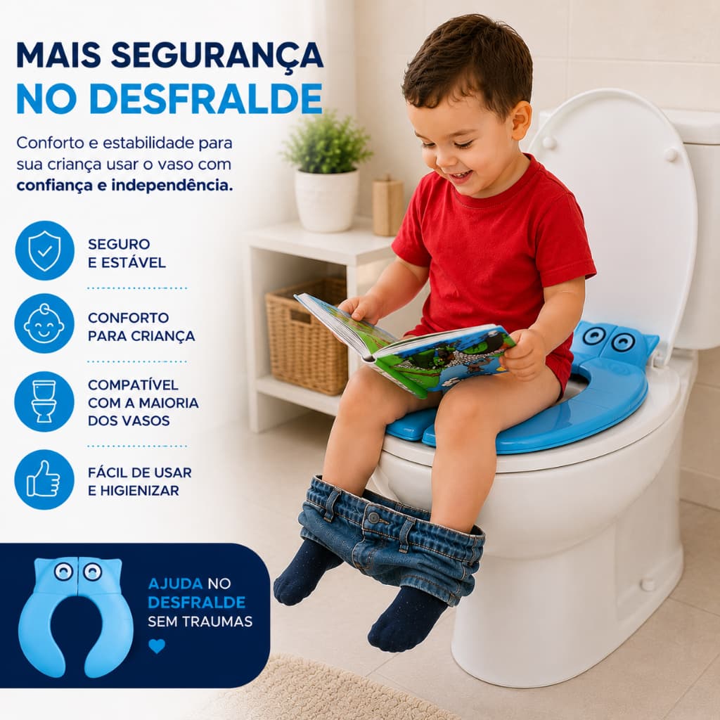 Redutor De Assento Sanitário Infantil Portátil Antiderrapante Banheiro Dobrável Viagem