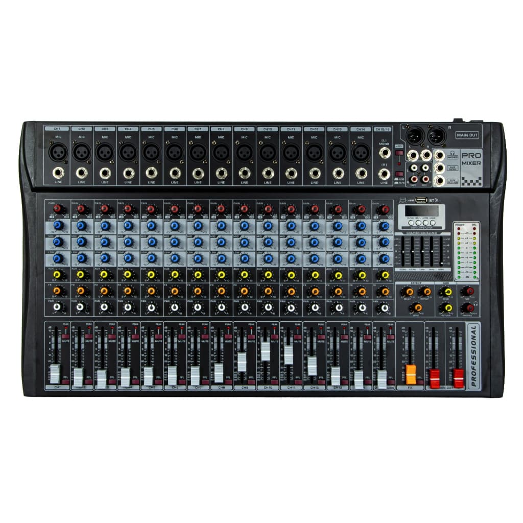 Mesa de Som Profissional 8 12 e 16 Canais Bluetooth USB Mixer Áudio Bivolt Equalizador e Gravação
