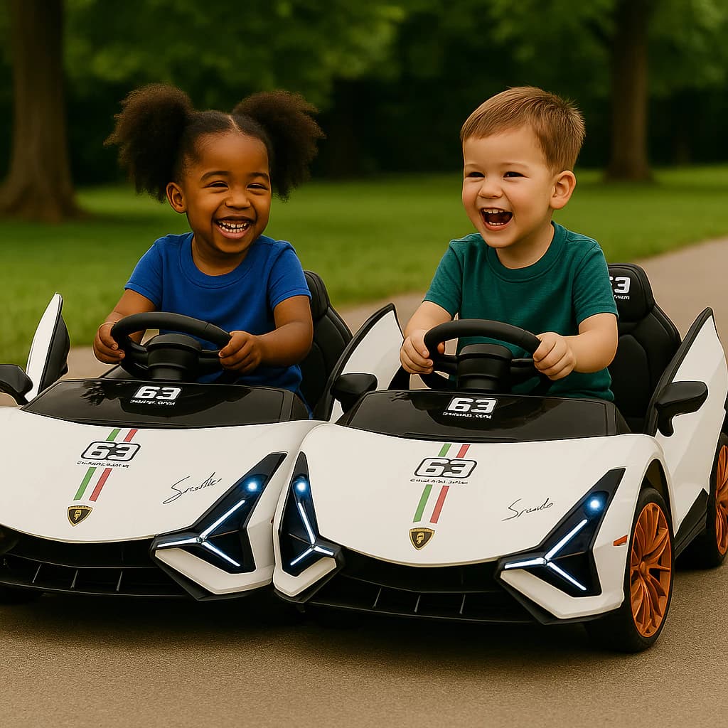 Carrinho Veiculo Elétrico Infantil  Esportivo Conversível Branco Controle Remoto Luz  Led  Som