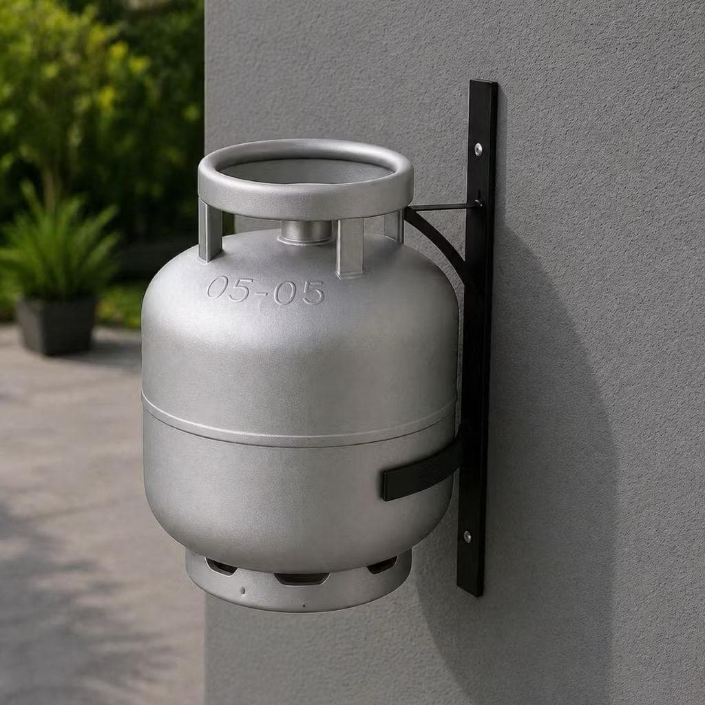 Suporte Para Botijão de Gás Suspenso Parede cozinha com Trava anti Roubo e Haste Reforçadas
