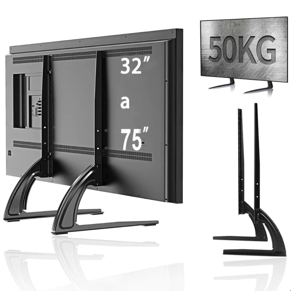 Suporte Tv Mesa Universal Fixo Base Pé Monitor 32 Até 75'' Suporte De Mesa Para Tv/monitor De Suporta até 50kg