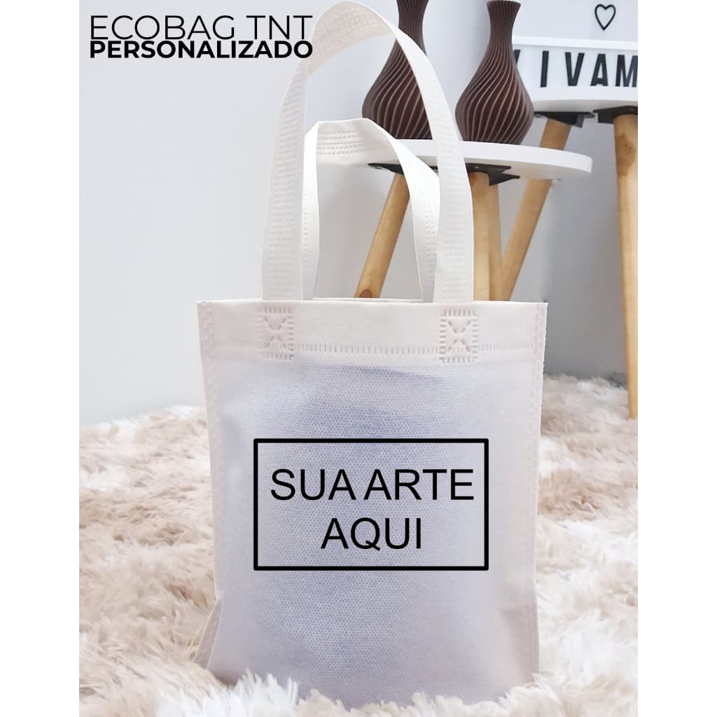 Kit Ecobag Personalizada TNT 20x20 Sacola para Festa Presente Loja Evento Comércio