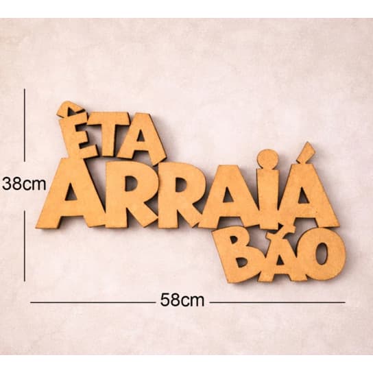 Palavra letreiro Placa Decorativa Êta Arraiá Bão São João na Roça Festa Junina Decoração Mdf Festa+porta guardanapo