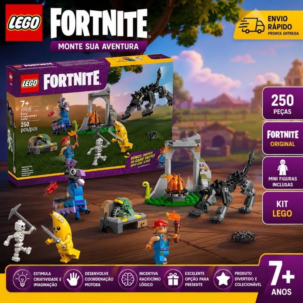 LEGO Fortnite Acampamento de Embananado e Faísca 77075 - Lego Fortnite Original