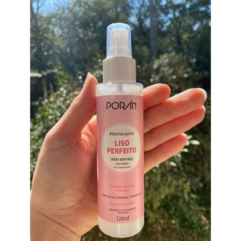 Porán Liso Perfeito Spray Anti Frizz e Protetor Térmico 120ML