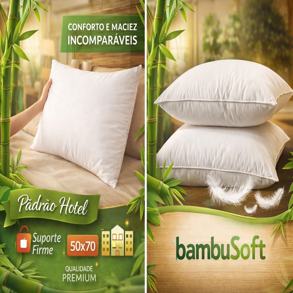 Kit 2 Travesseiros Ergosoft Hotel Ultra Macio 50x70