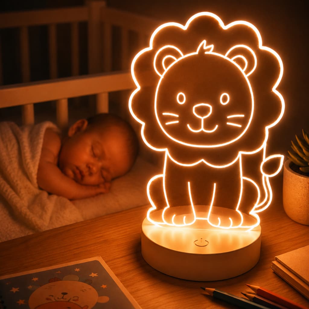 Abajur ROTINA NOTURNA BEBÊ - LÂMPADA COLORIDA Ideal para quarto INFANTIL! Luminária Led Luz Noturna