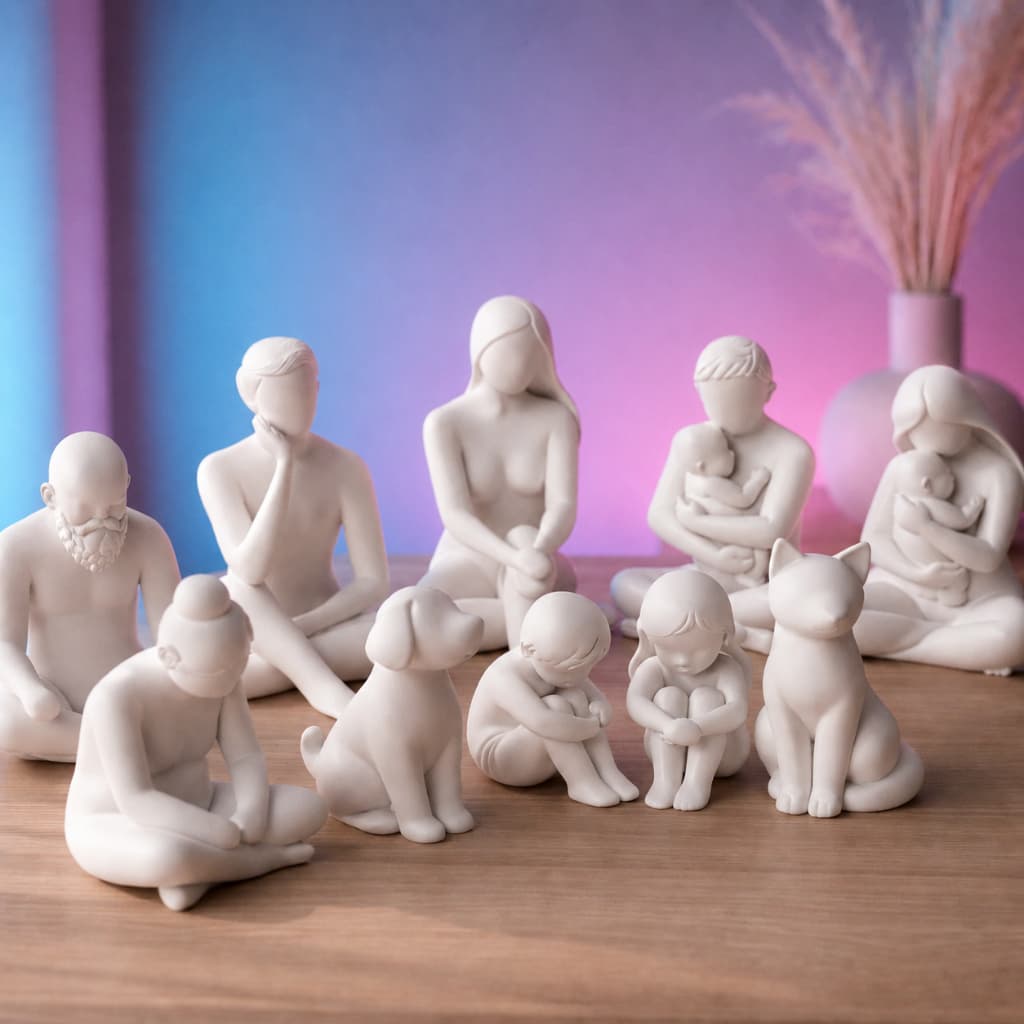 Monte Sua Família Minimalista Esculturas Decorativas Para Casa Presente Moderno Sofisticados