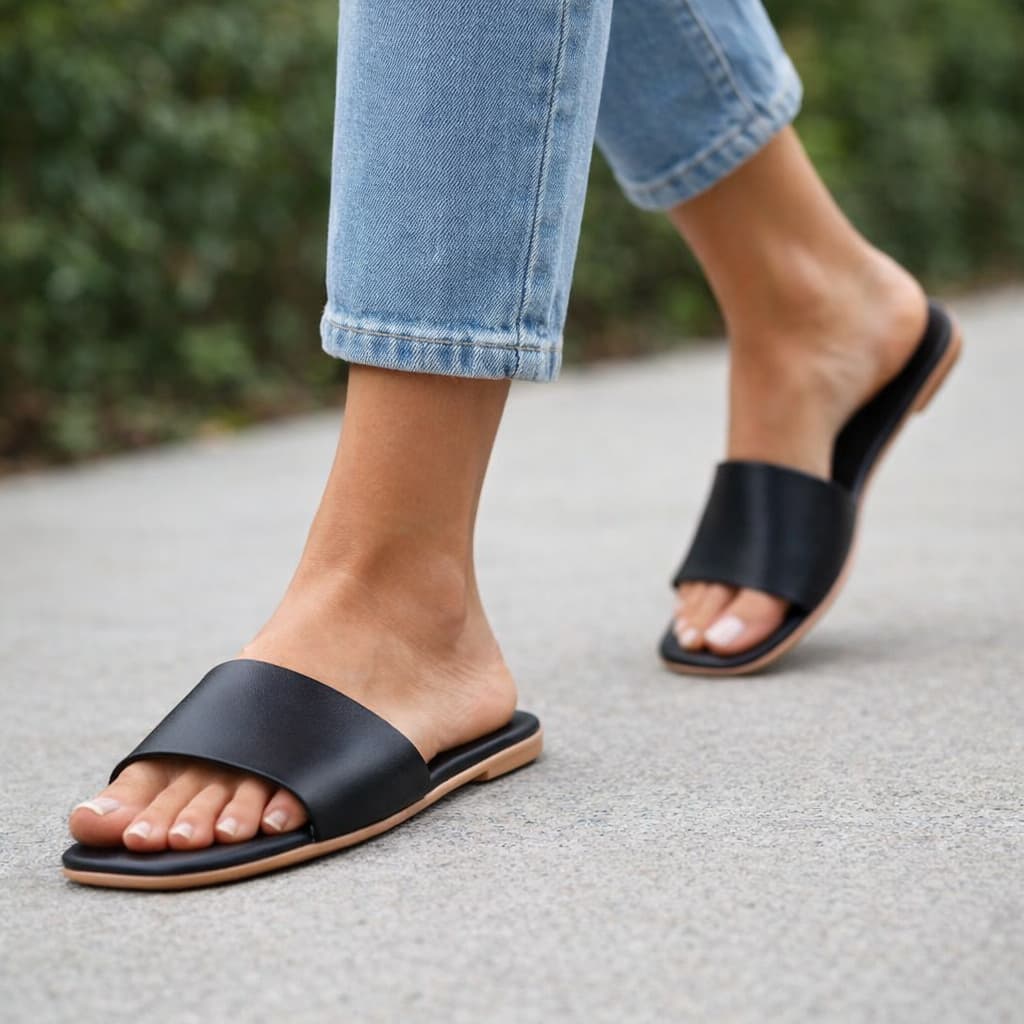 Sandalia Feminina Slide Rasteirinha Feminina Basica Rasteira Confortavel