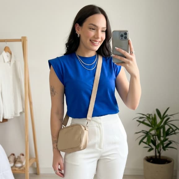 Blusa regata feminina de Algodão estilosa no sem manga cavada verão básica dia a dia festa elegante