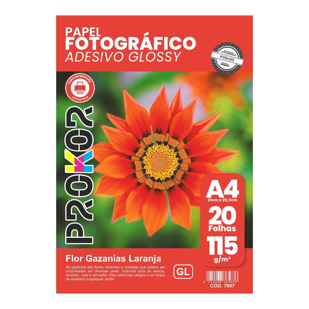 Papel Fotográfico Adesivo A4 115g 20 Folhas Glossy Para Etiquetas Rótulos e Personalizados