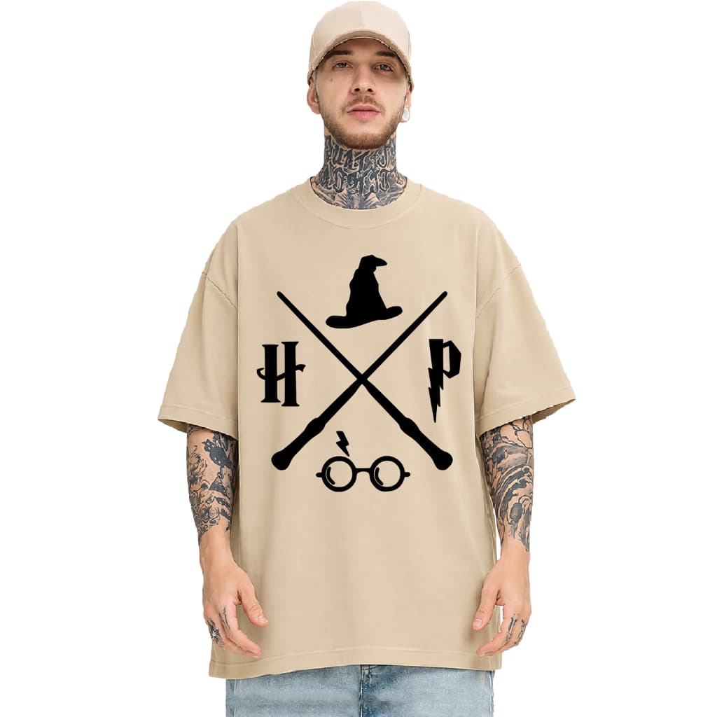 Camiseta Oversized 590 Harry Potter Style Unissex Estampa Bruxo Magic