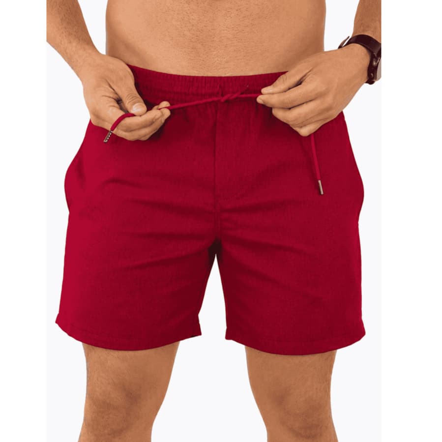 Bermuda Linho Masculino Mauricinho Premium Bolsos Anti-Areia Verão Praia | Casual | Original