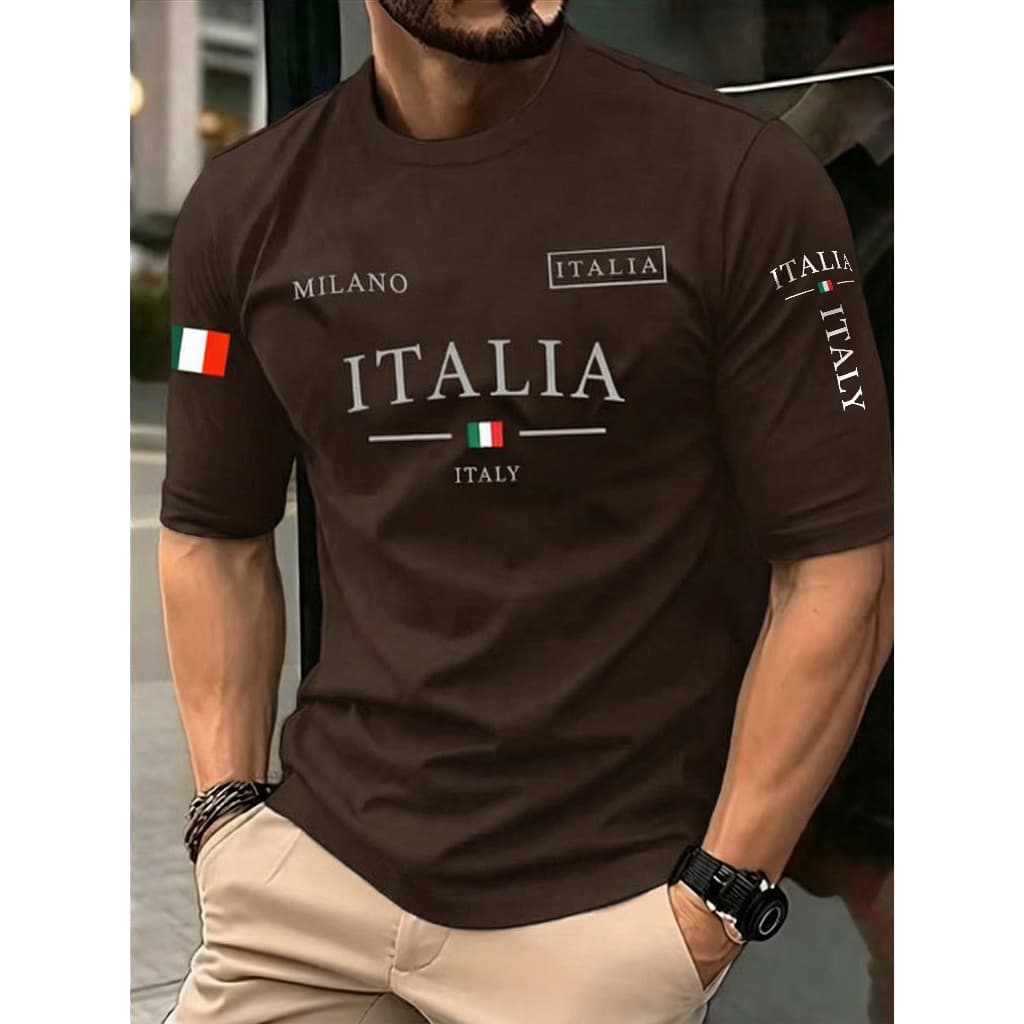 Camiseta Masculina Milano Itália 100% Algodão Fio 30.1 Moda Street Wear
