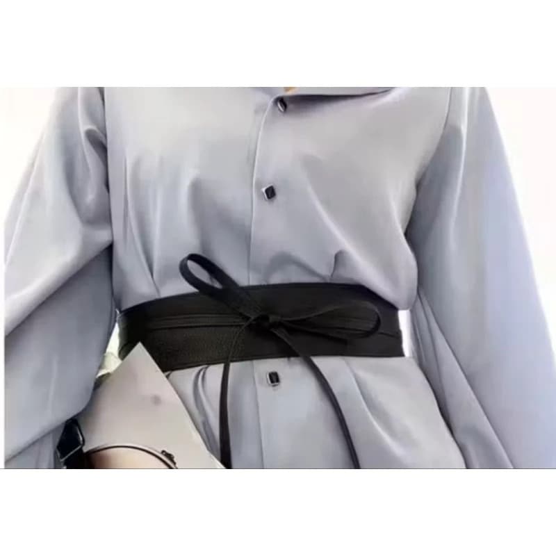Cinto faixa de cintura largo de feminino em sintético, com laço de corset ajustável