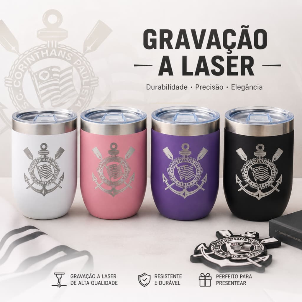 Copo Térmico Cuia Personalizado com Nome e Time 360ml