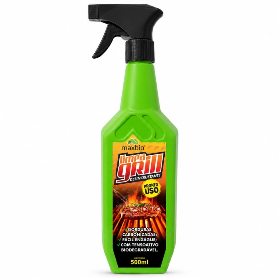 Limpa Grill Maxbio Limpa Churrasqueira Grelhas Desengordurante Remove Gordura Carbonizada 500Ml