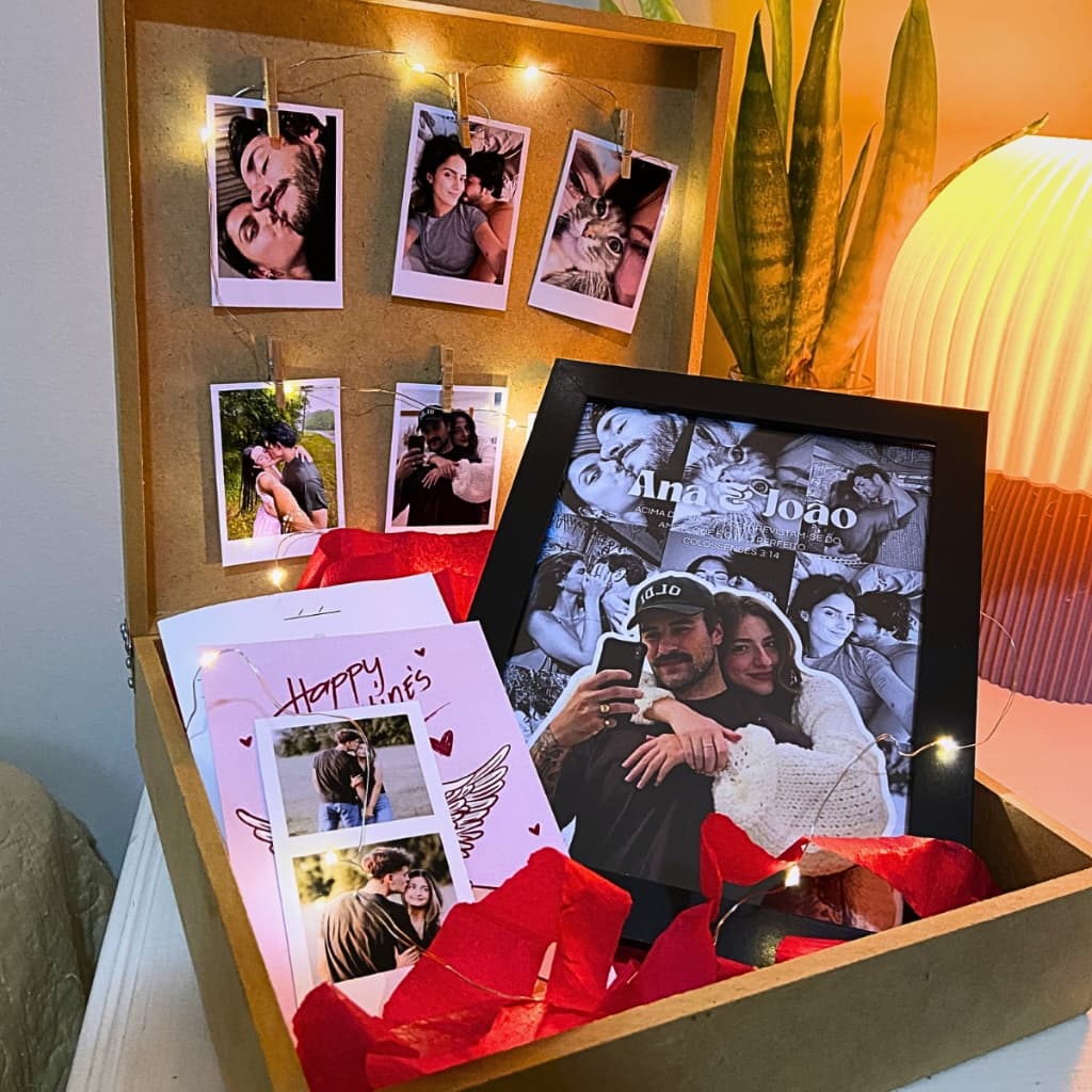 Caixa de Presente Personalizada com Led Casal Namorados Envio Rápido (Anúncio Novo)