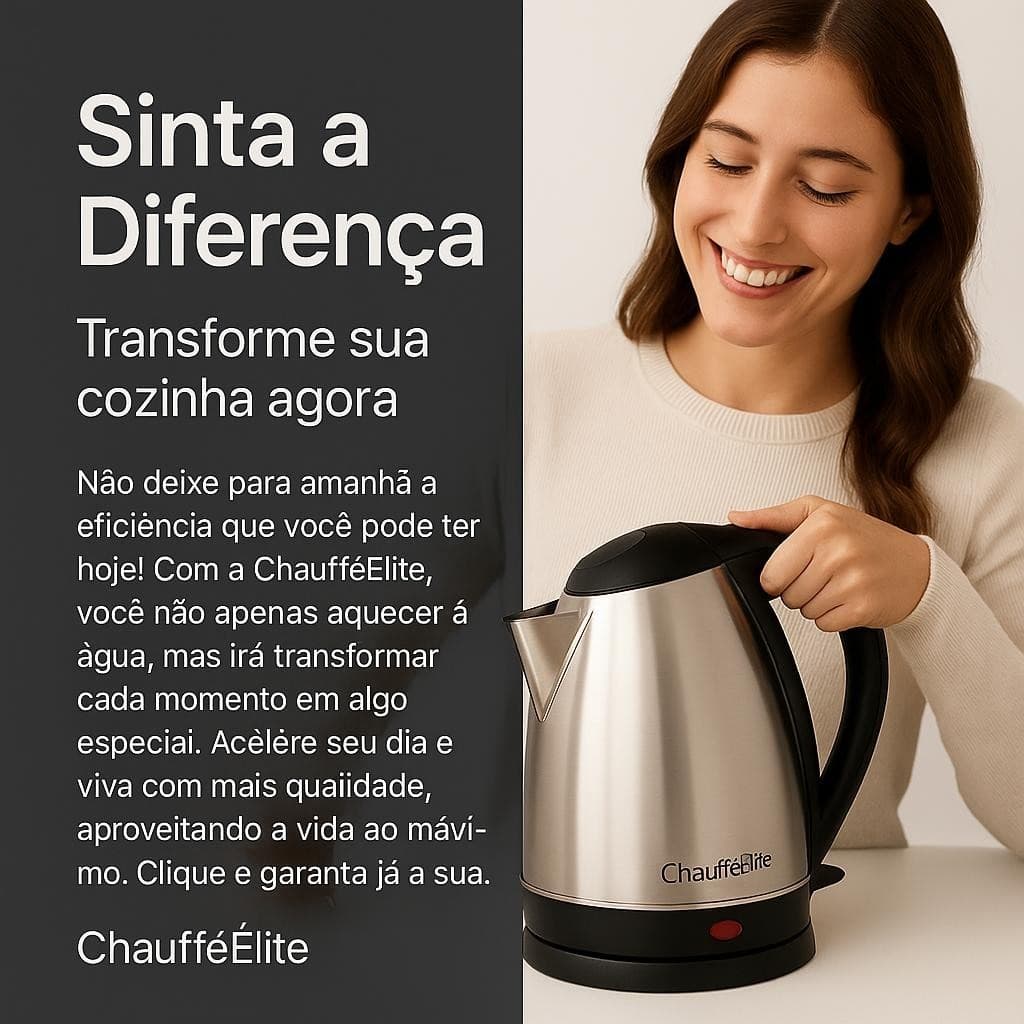 Chaleira Eletrica Inox 1 8 Litros 1000 Watts Aquecimento Rapido Seguranca Automatica Base Giratoria
