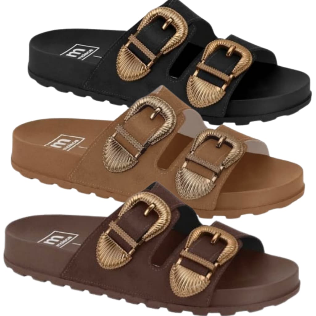 Sandália Feminina Birken Camurça Moleca 5436.441 Fivela Metalizado