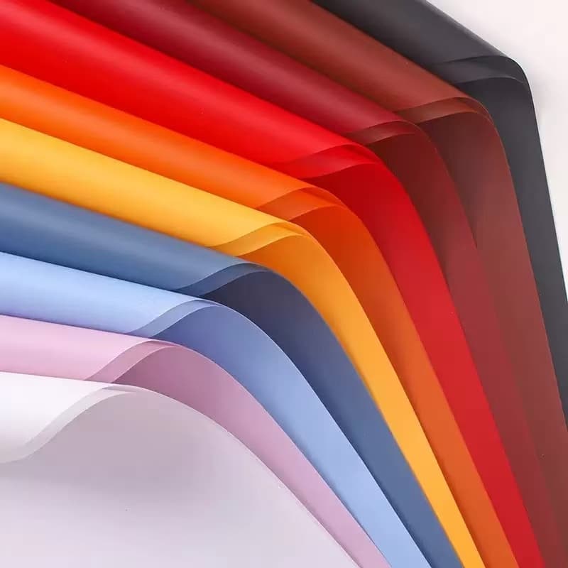 Kit Com 20 Folhas Poli Sujinho Cor Liso 56 x 54 CM Papel De Embrulhar Buque Embalagem Presente-263600