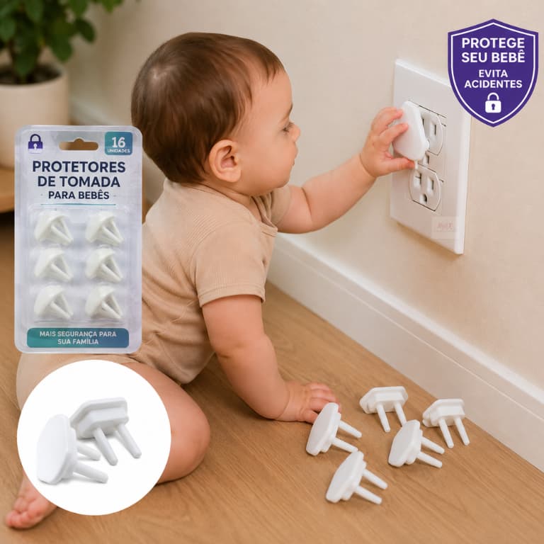 Kit 36 Protetores Tomada Bebê Segurança Contra Choque Elétrico