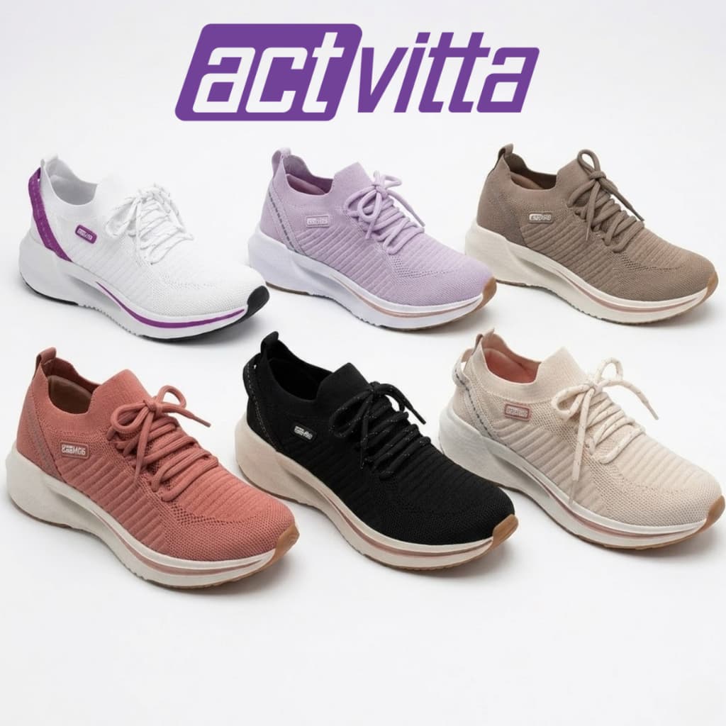 Tênis Actvitta Feminino Confortável Casual Leve Moderno Palmilha Macia Dia a Dia Treino