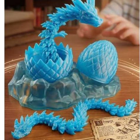 Dragão Articulado Com Ovo Kit Completo Brinquedo Colecionável/Divertido, Flexivel/Sensorial