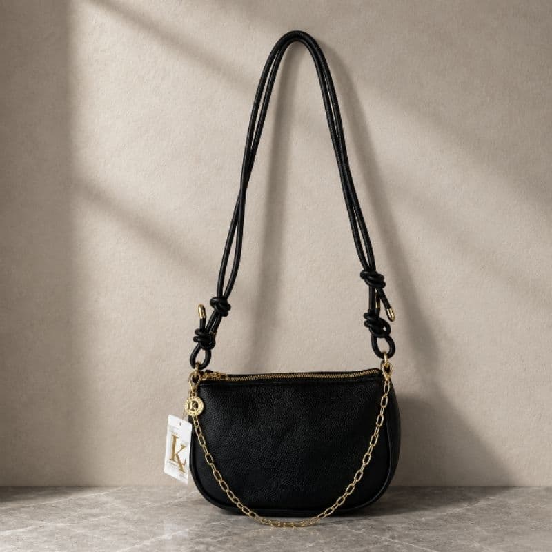 Bolsa Feminina Transversal Pequena com Zíper com Alça Corrente de Ombro Ajustável e Tiracolo