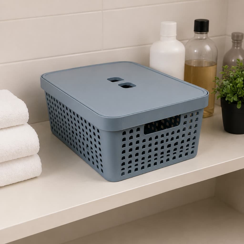 Caixa Organizadora 11L com Tampa e Ventilação Lateral Premium