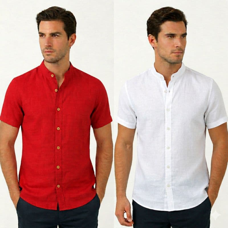 Combo leve 2 e ganhe 10% off Camisa linho social Slim Masculina Premium Manga Curta | Moderna, Leve e Confortável