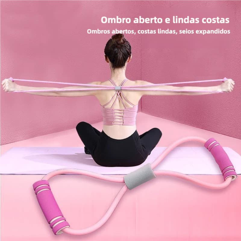 Elástico em Forma de 8 Treinador de Costas e Ombros Faixa Resistência