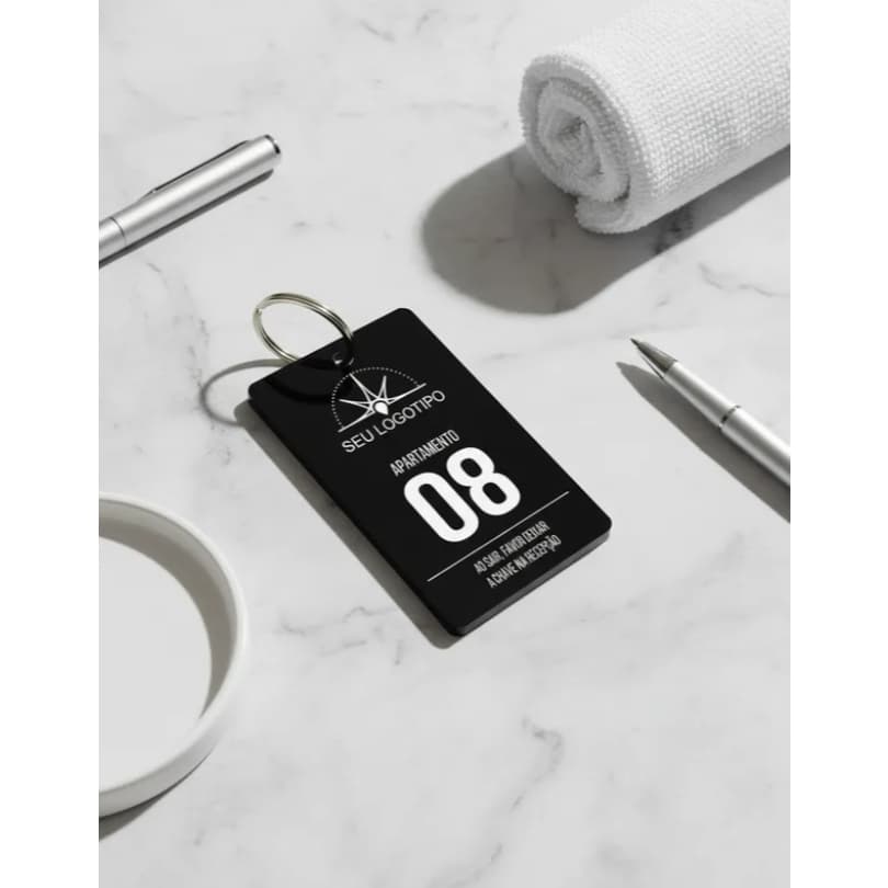 30 chaveiros acrílico preto 5x8cm personalizados a laser com argola