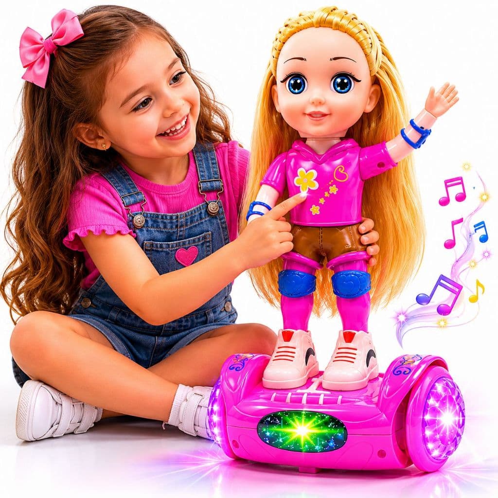 Boneca Giratória Andadora Musica Overboard Luzes e Sons Electrônica