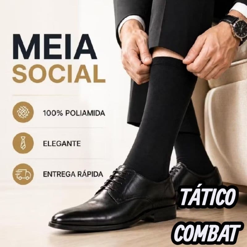 kit 3 Pares Meias Social Preta Meia Masculina
