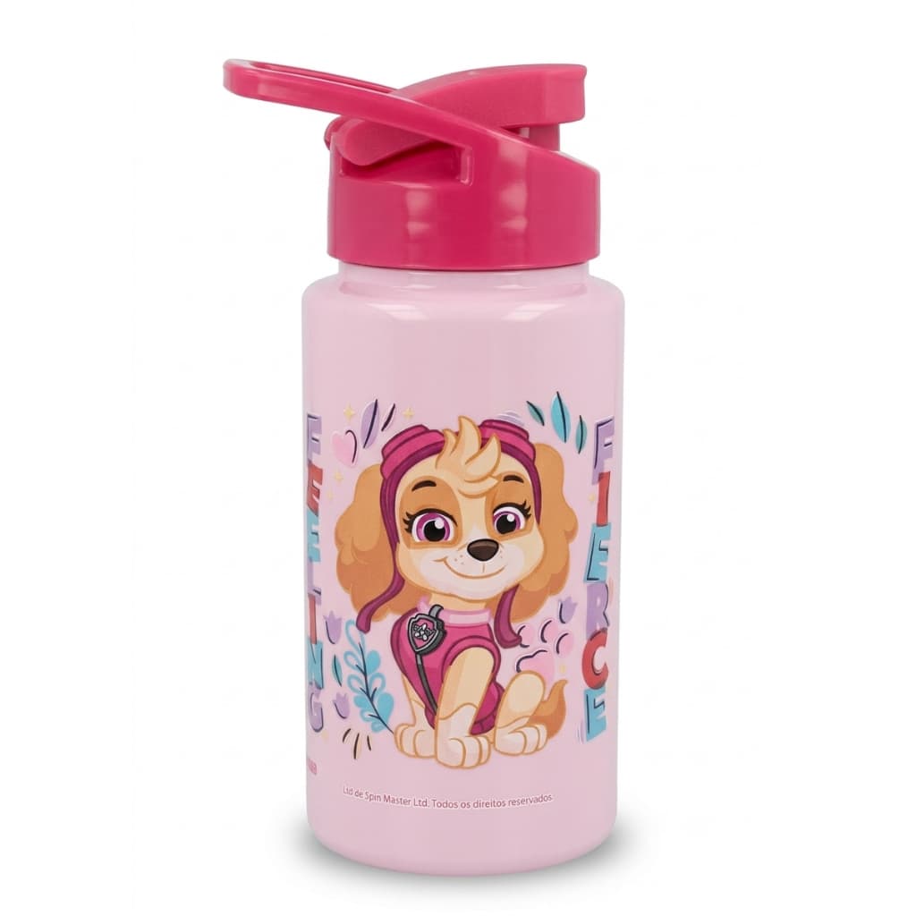 Squeeze Rosa Skye Patrulha Canina 500ml Garrafa Água Infantil BPA Free